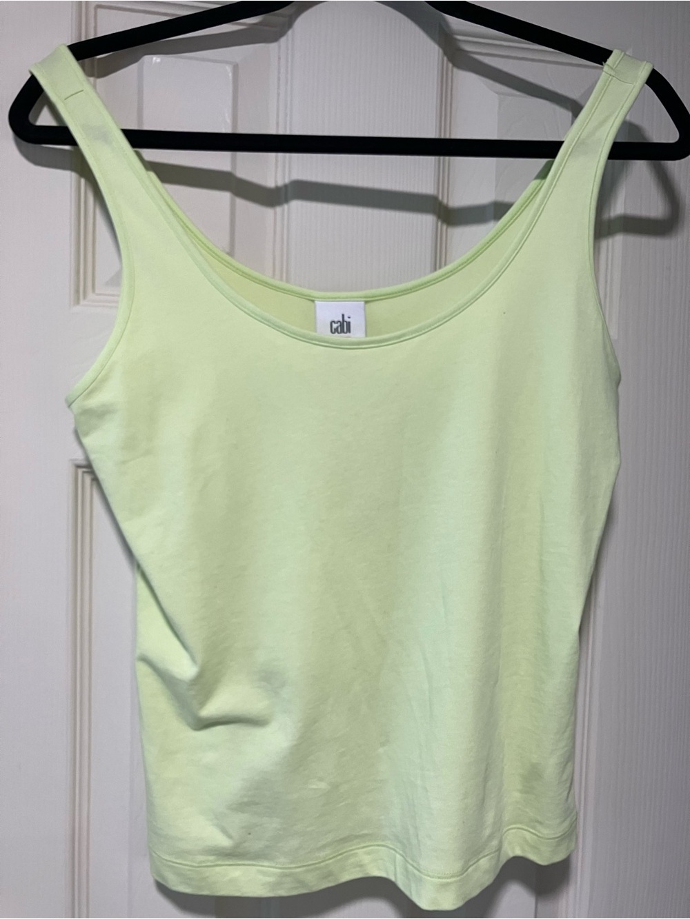 CAbi Pale Lime Scoop Neck Charm Tank Top